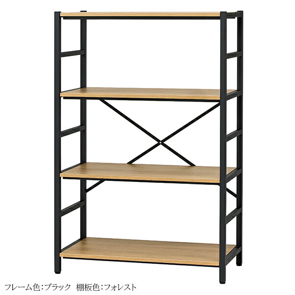 楽天市場】スチールラック 4段 基本セット 木棚 スチール イージー