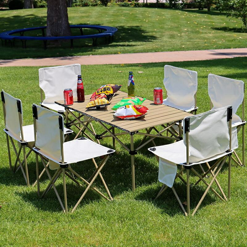 楽天市場】アウトドア テーブル チェア 7点セット 折り畳み 簡単 軽量