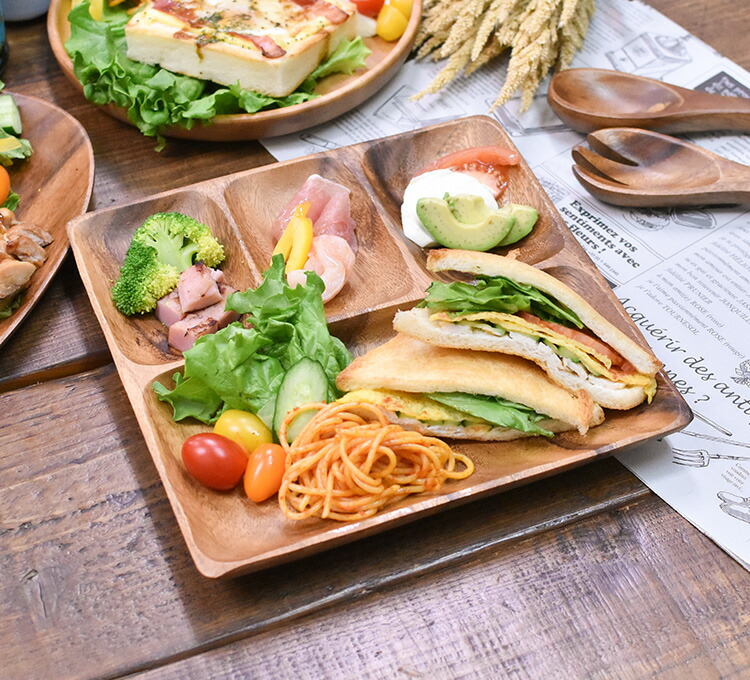 楽天市場】ランチプレート アカシア 食器 【フラットスクエアトレー 4