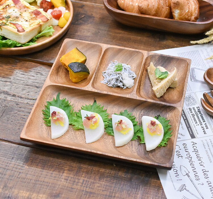 楽天市場】ランチプレート アカシア 食器 【フラットスクエアトレー 4