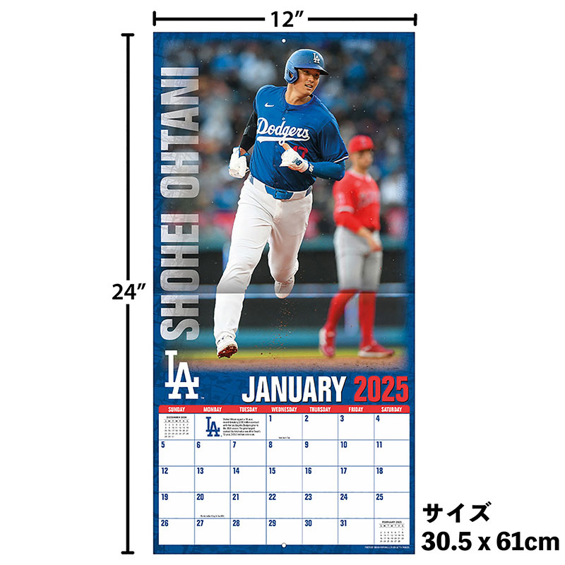 楽天市場】カレンダー 大谷翔平 壁掛け 2025年 令和7年 輸入版 MLB公式