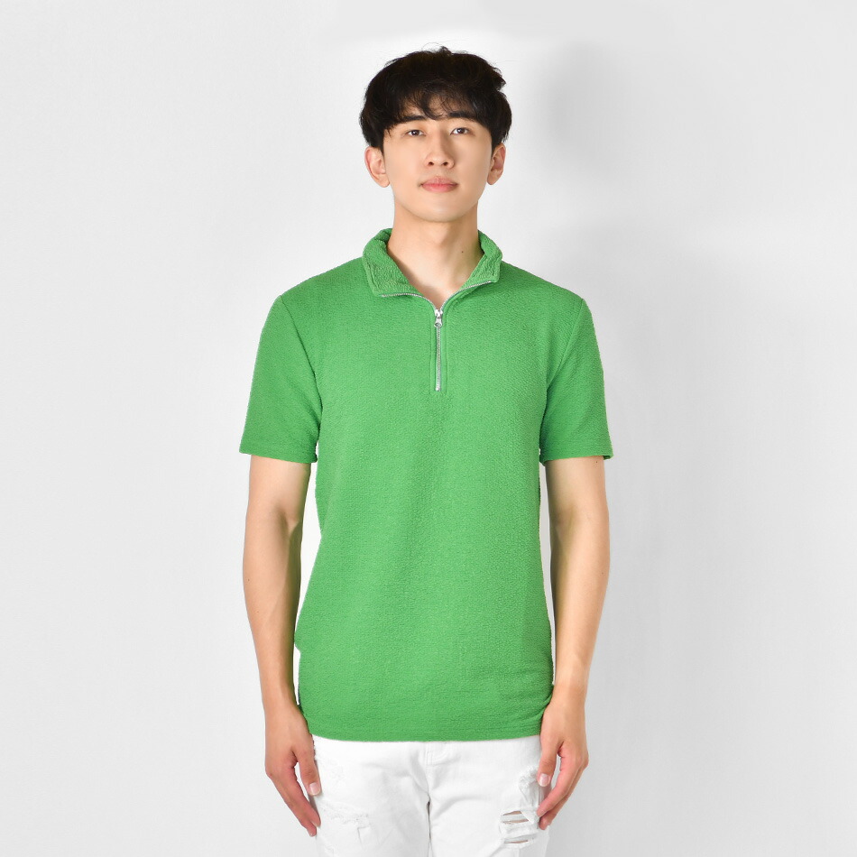 楽天市場】【ポイント10倍】ポロシャツ メンズ 無地 半袖 ZIP 衿