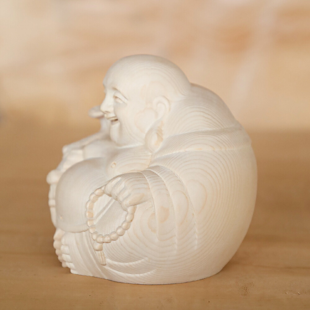 楽天市場】【高9cm】木彫り 布袋様 大 一刀彫 / 素材：桧（置物