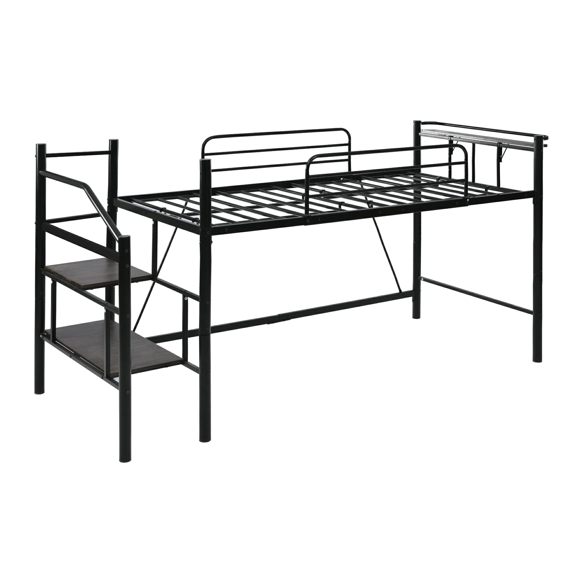 楽天市場】ロフトベッド パイプベッド ロータイプ シングルロフト