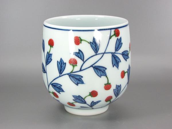楽天市場】【有田焼】【源右衛門窯】 染錦苺絵湯呑 (赤) 【源右衛門