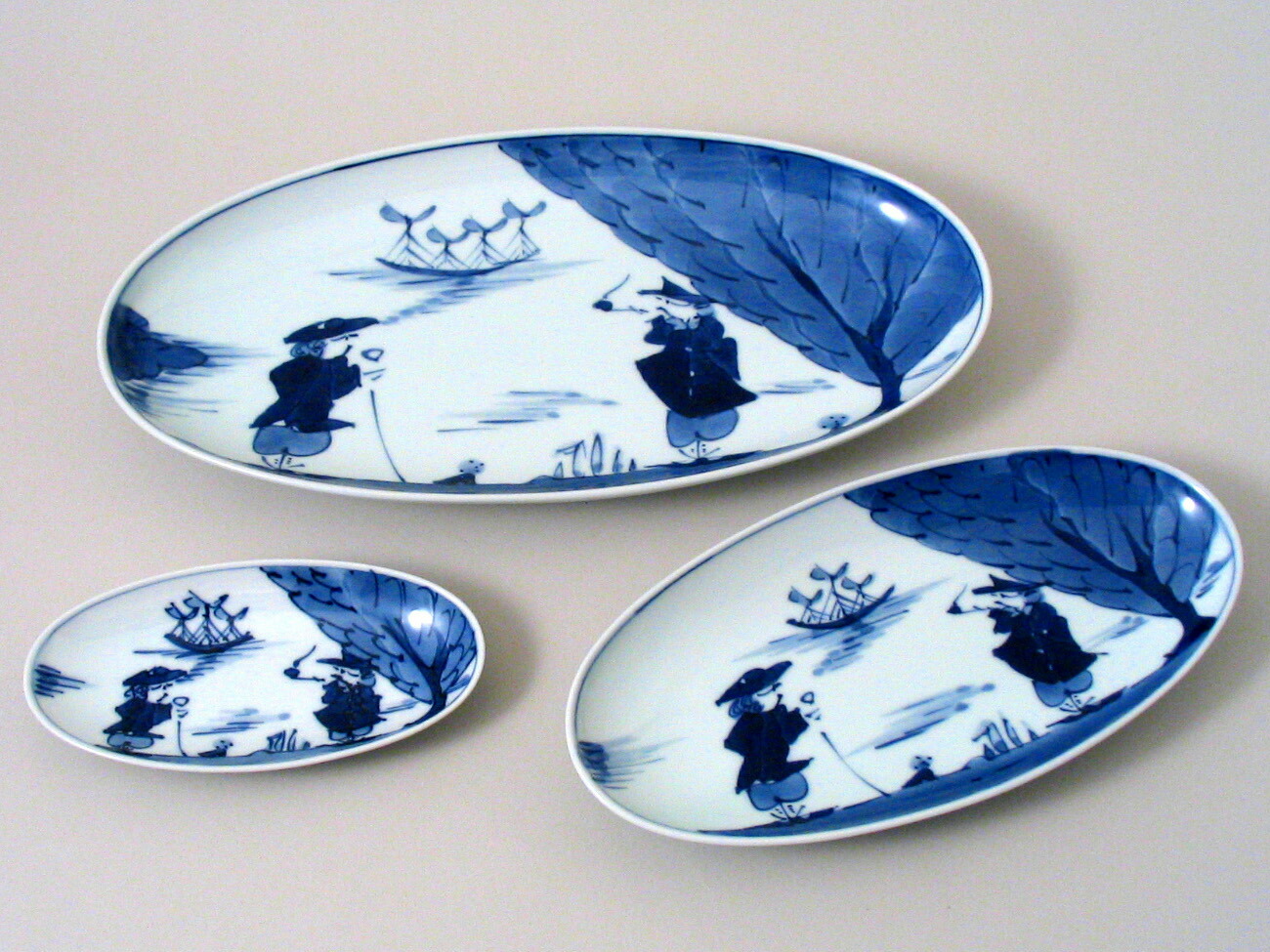 楽天市場】【有田焼】【青花】【しん窯】二人異人小判パーティー皿