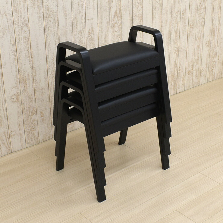 楽天市場】スタッキング スツール 4脚セット hp24-4-361-bk ブラック色