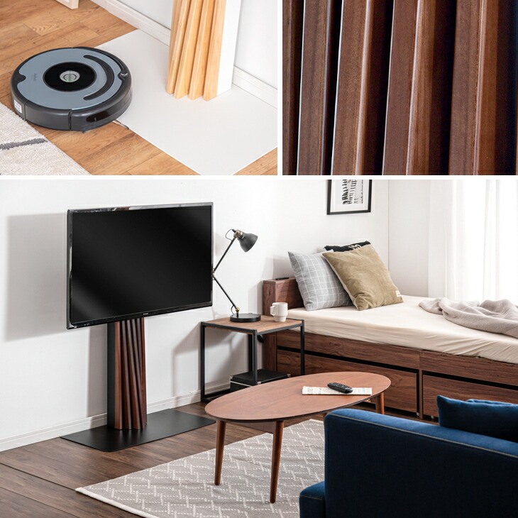 楽天市場】美。アートな 天然木テレビスタンド HDDホルダー付 ＜震度7