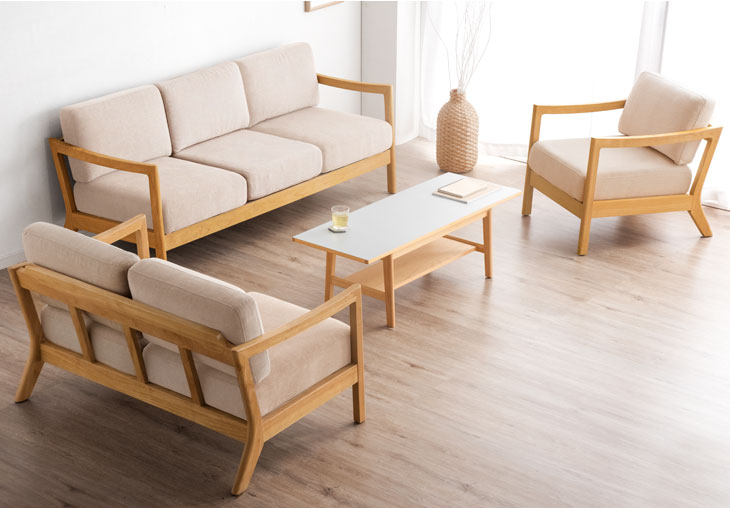 楽天市場】応接ソファ 3点セット 1P + 2P + 3P 木肘ソファ 天然木