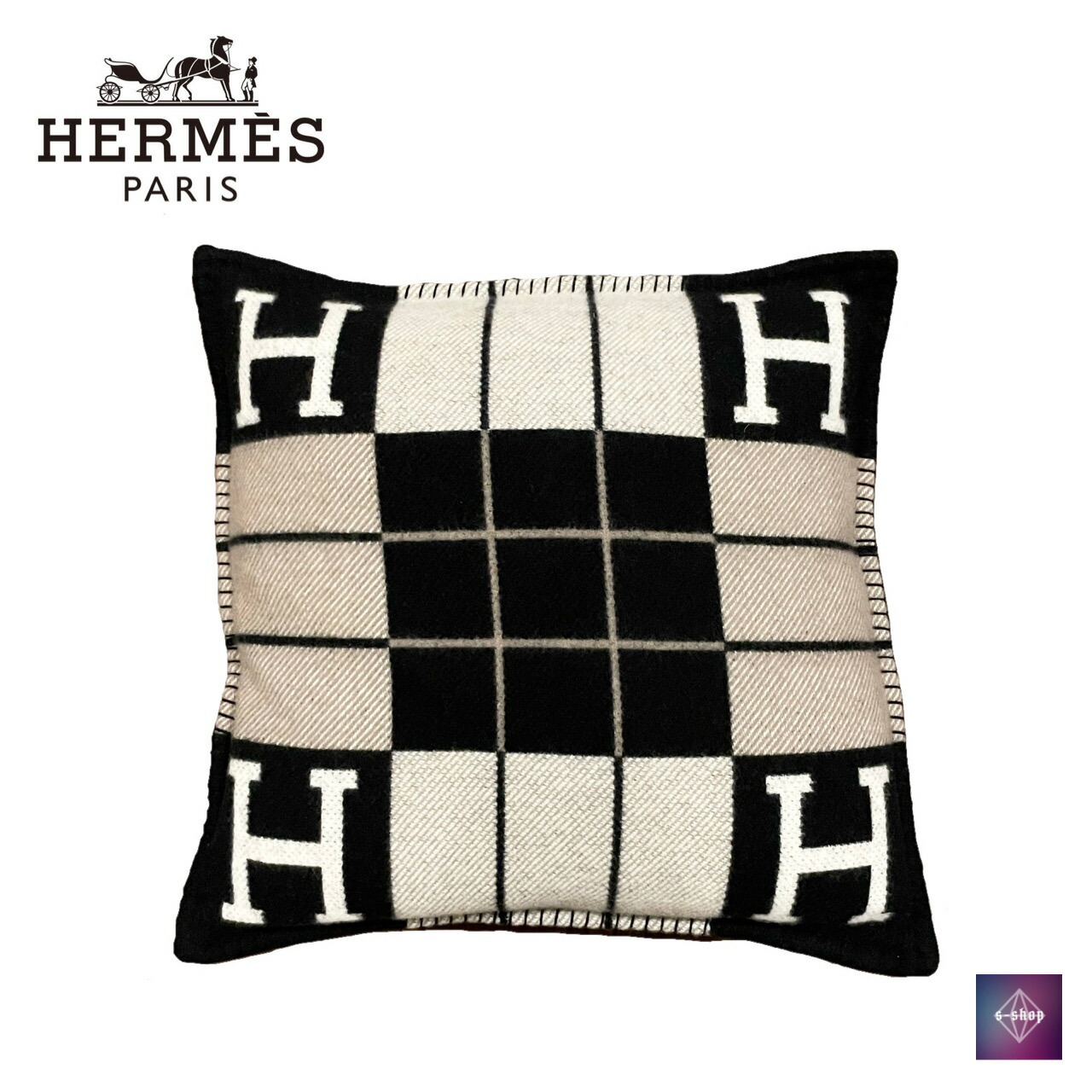 楽天市場】【美品】HERMES エルメス クッション カバー エクリュ