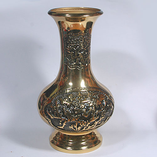 楽天市場】【風水】銅花瓶 孔雀 h18 : 天宝堂