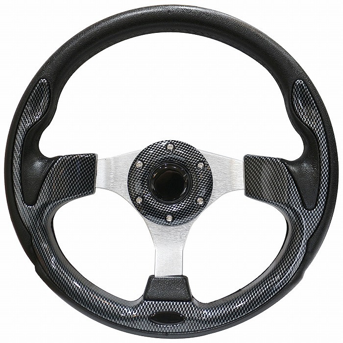 楽天市場】カーボン調パネル レザー ステッチ ステアリング 320φ 黒