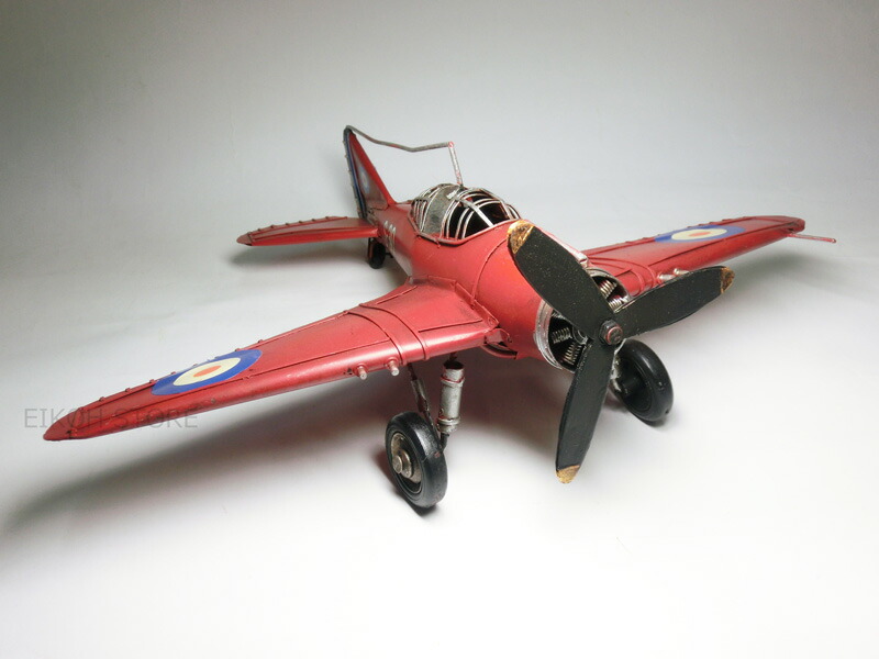 楽天市場】アンティーク調 プロペラ機 (赤) ☆ ブリキのおもちゃ