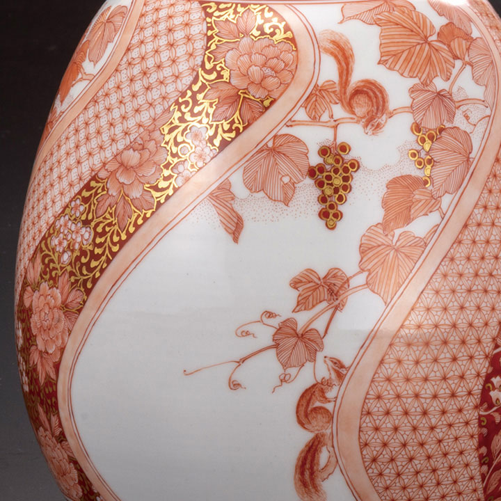 楽天市場】＜限定品＞ 九谷焼 6.5号花瓶 赤絵みのり文/福島武山＜花瓶