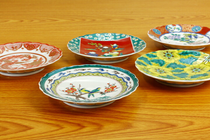 楽天市場】九谷焼 4号皿揃 時代画風/青郊窯＜送料無料＞和食器 皿 人気