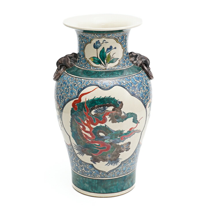 楽天市場】九谷焼 古九谷風唐子龍壺＜花瓶 花器 人気 ギフト 贈り物