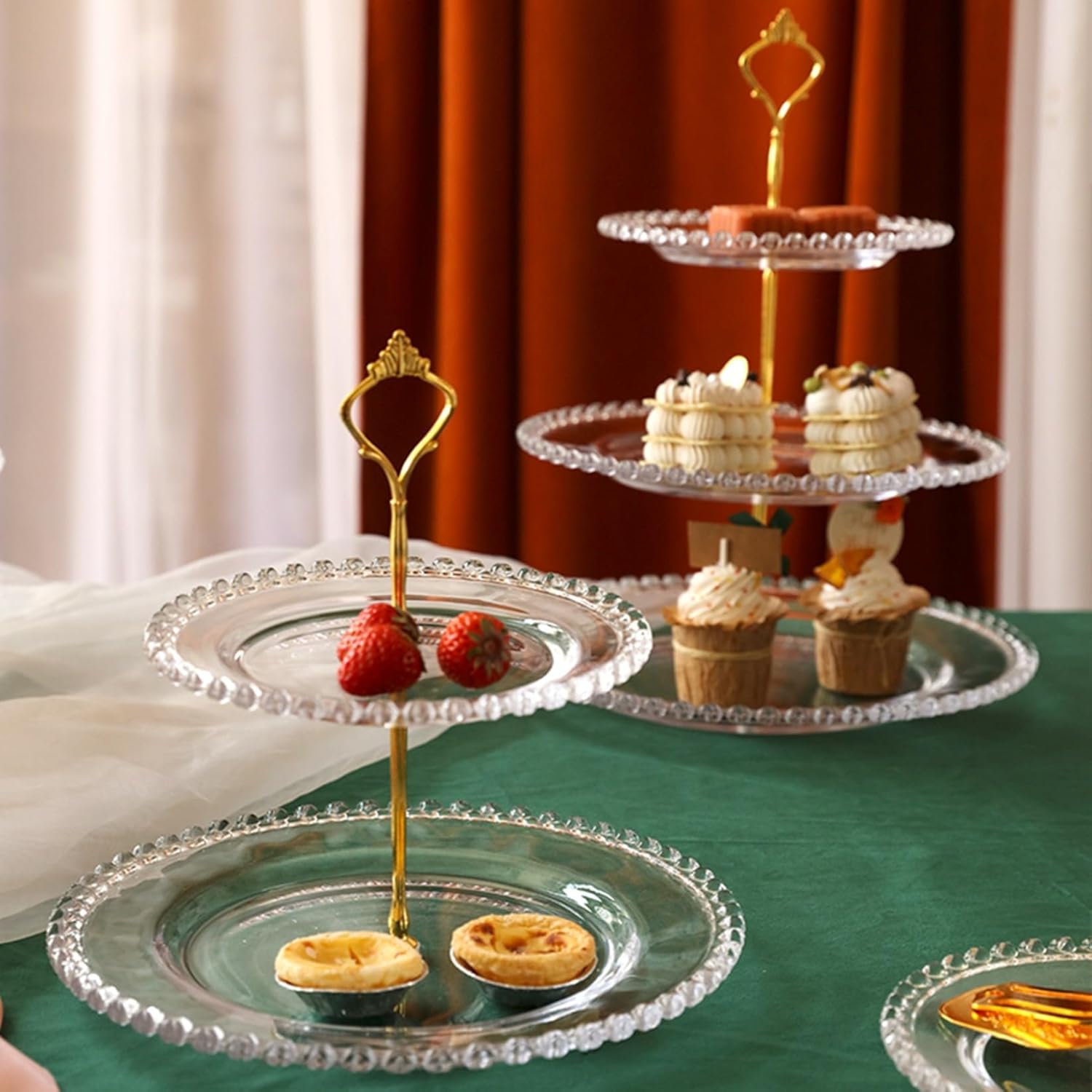 楽天市場】ケーキスタンド 2段 3段 アクリル 透明 円形 おしゃれ