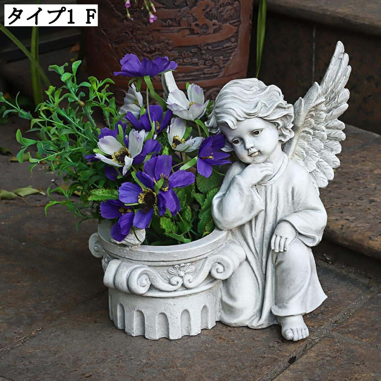 楽天市場】かわいい 天使 置物 置物 ガーデンエンジェル 彫刻 フラワー