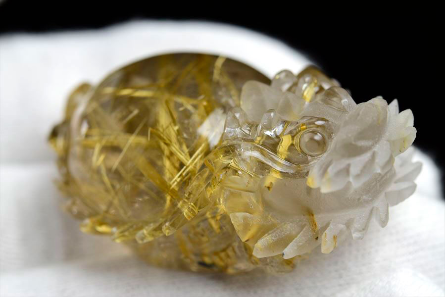 楽天市場】◇正財運◇ ゴールドルチル 龍亀 ロングイ彫刻 置物◇極上