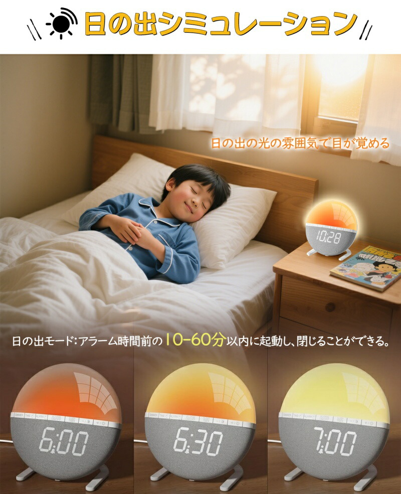 楽天市場】【レビュー特典】目覚まし時計 光 めざまし時計 大音量