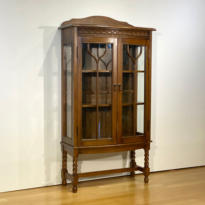 楽天市場】ガラス キャビネット 食器棚 飾り棚 オーク無垢 カップ