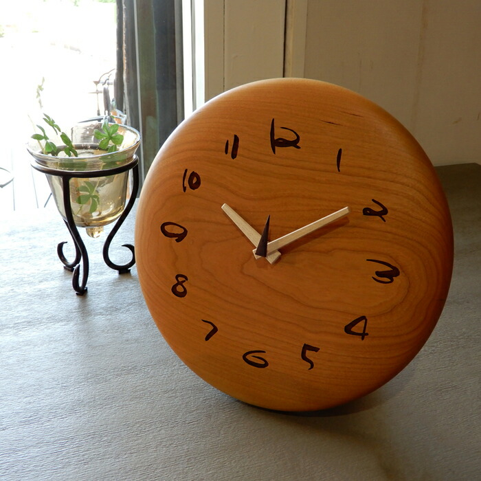 楽天市場】掛け時計 置き時計 木の時計 木製時計 ブラックチェリー