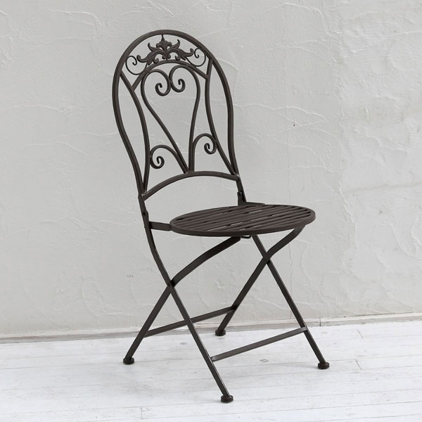 楽天市場】ガーデンチェア アンティーク調 アイアンチェア2脚 幅42cm