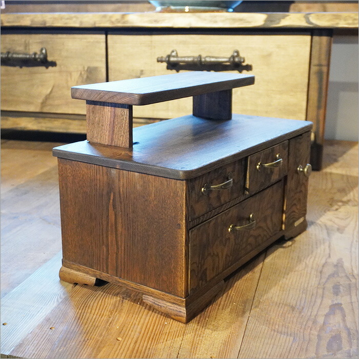 楽天市場】1点モノ 昭和レトロな小物収納 ケヤキ製 欅 鏡台 リメイク