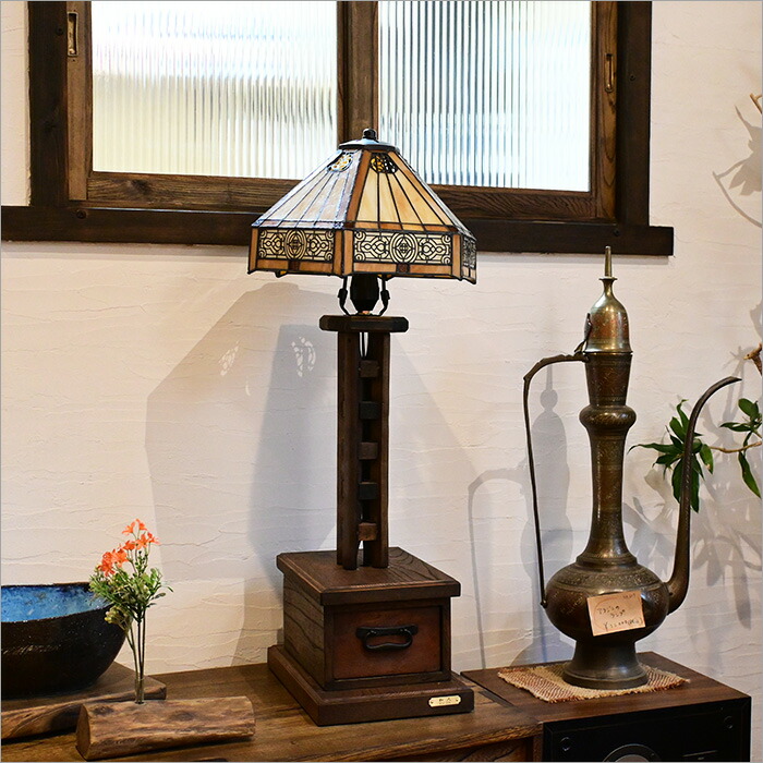 楽天市場】古民具 糸巻き 木製 シェードランプ リメイク品