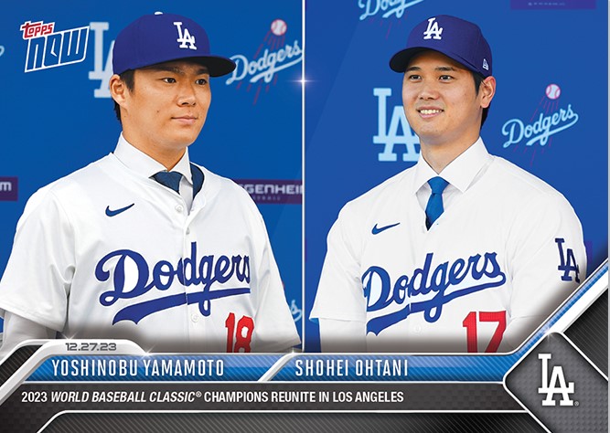 楽天市場】2023 MLB TOPPS NOW® Card ドジャース 大谷翔平&山本由伸