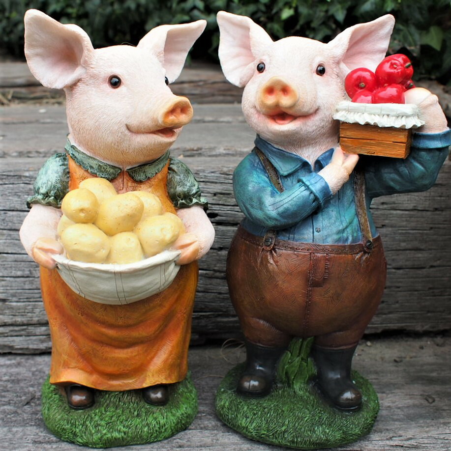 楽天市場】ぶたの置物 ぶたの夫婦 収穫 N15311・12 ブタ 豚