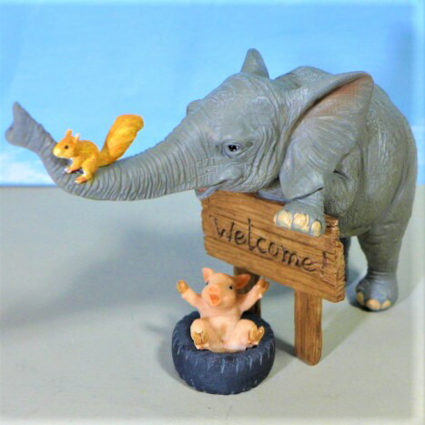 楽天市場】ぞうの置物 ウエルカムゾウさんぶたさん2品セット 20D