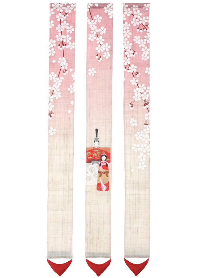 楽天市場】雛人形 ひな祭り /和風3連細タペストリー・桜花雛 /(雛祭り