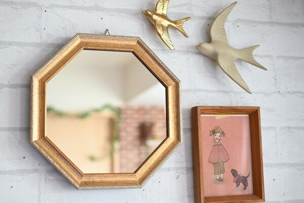 楽天市場】八角形型のおしゃれな壁掛け・卓上兼用ミラー『ヴィンテージ