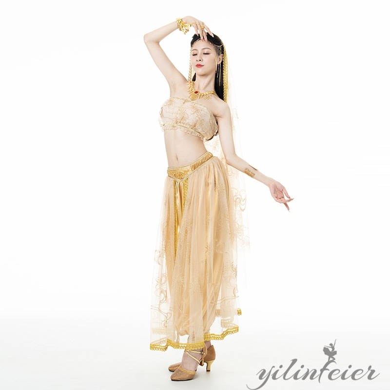 楽天市場】ゴールド ベリーダンス 3点セット衣装 レディース