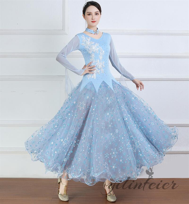 フラメンコドレス ライトブルー レース フラメンコドレス ライトブルー