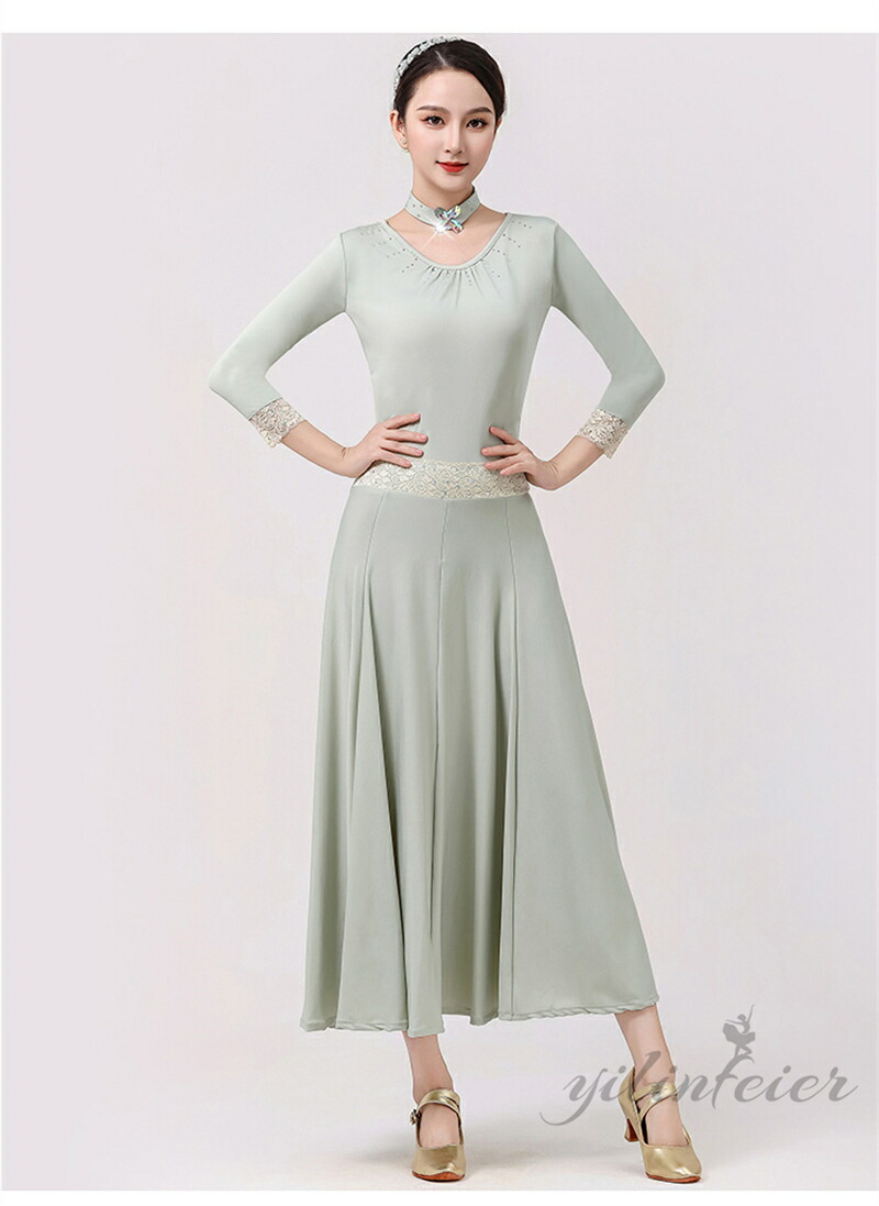 楽天市場】社交ダンスドレス 練習着 ワンピース Vネック 社交ダンス