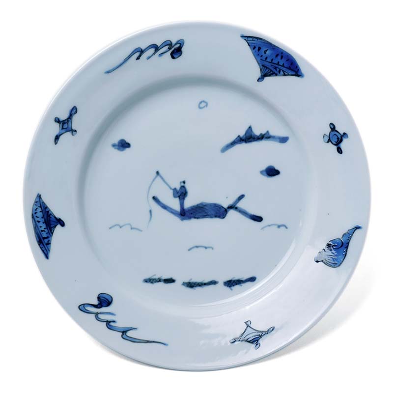 楽天市場】九谷焼：丹ぱん呉須釣舟文6寸皿・正木春蔵《中皿・19.0cm