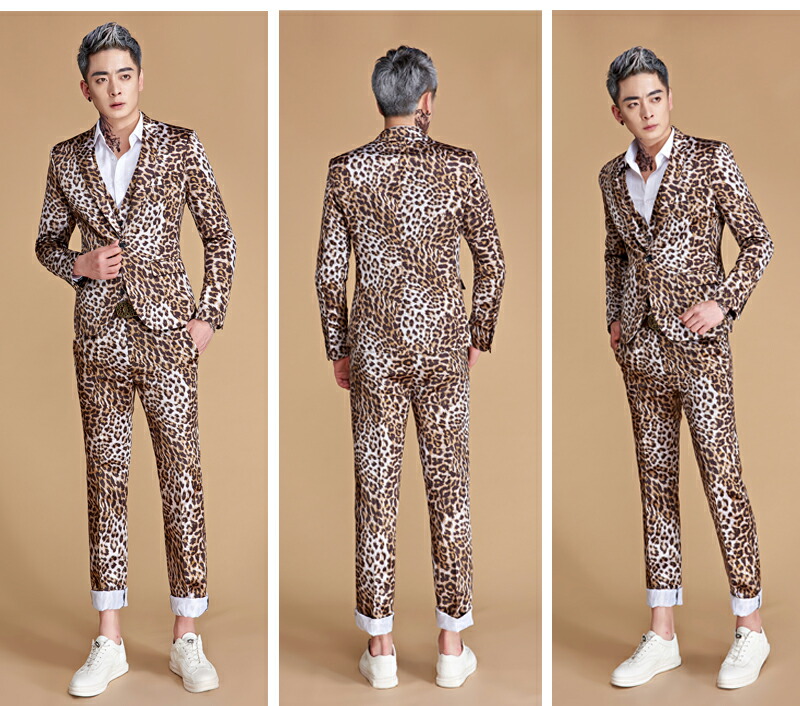 楽天市場】ステージ衣装 メンズ スーツ ヒョウ柄 ひょう柄 豹柄 忘年会