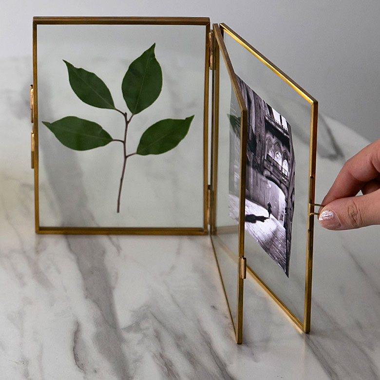 楽天市場】フォトフレーム 2面 写真立て フォトフレームガラス ハガキ