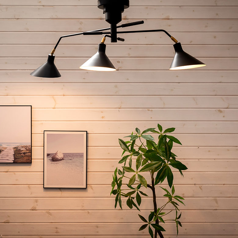 楽天市場】シーリングライト 天井照明 3灯 E17 角度調整 スチール