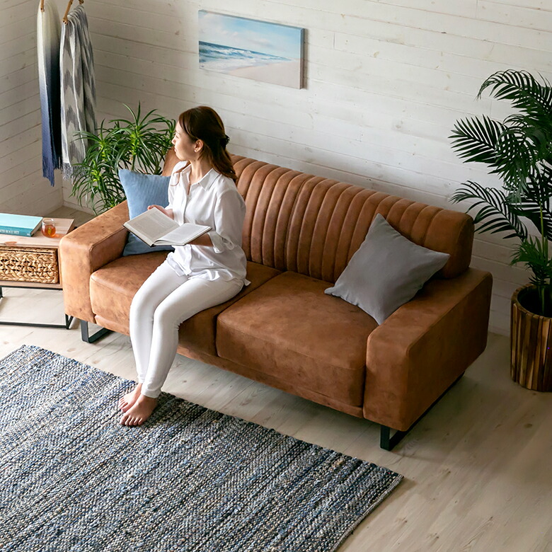 楽天市場】ソファ 2.5人掛け クロスレザー ポリエステル スチール脚 W