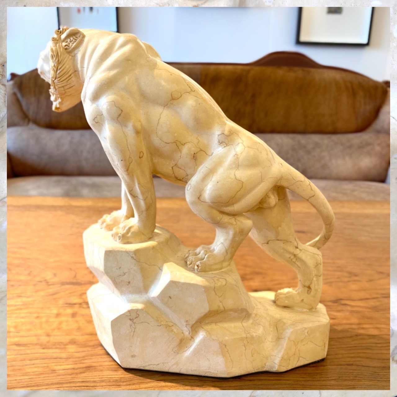 楽天市場】大理石 タイガー 虎 オブジェ アート インテリア 置き物