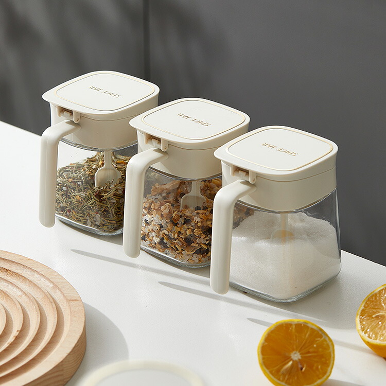 楽天市場】ZASA 調味料入れセット 調味料入れ ラック付き ガラス 3個