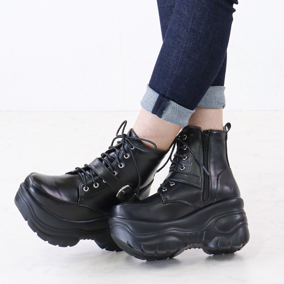 楽天市場】ブーツ レディース スニーカー 厚底 レースアップ ショート