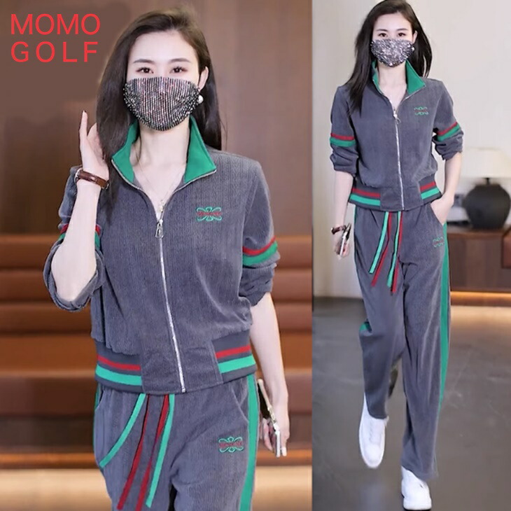 楽天市場】レディース ゴルフウエア ベルベット調 ジャージ スウエット