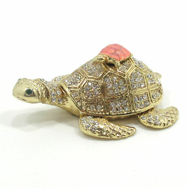 楽天市場】亀 カメ 置物 かめ ラインストーン装飾の亀 カメの置物