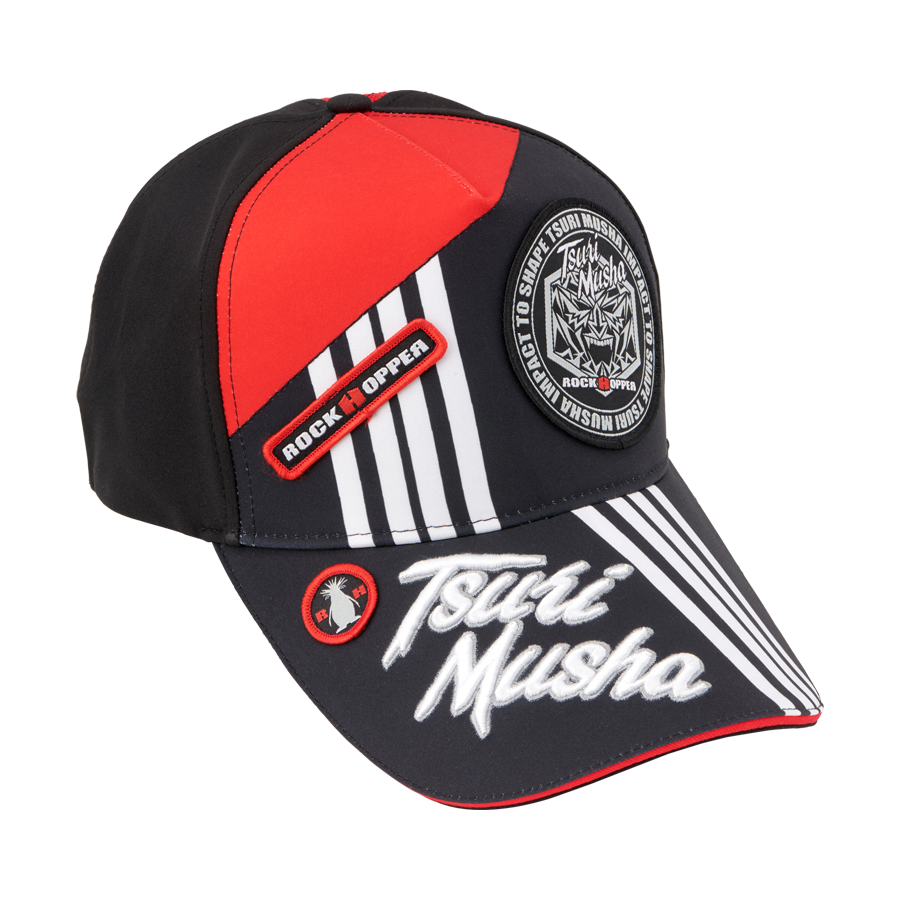 ワッペンキャップ ブラック／レッド | 釣武者