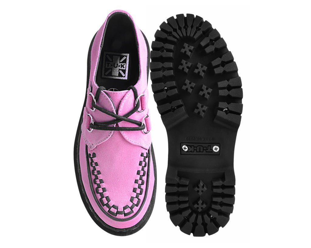 Pink Suede Interlace Double Decker Creeper – T.U.K. Footwear Outlet
