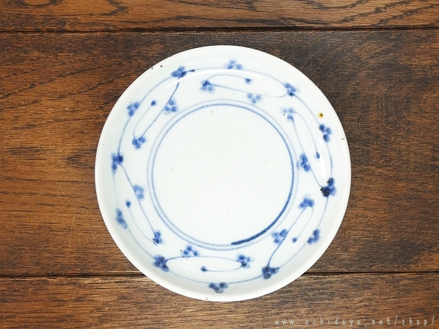 砥部焼 中田窯 4寸丸皿（浅） （唐草） | 内田屋通販